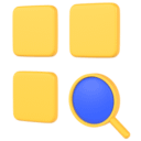 Loupe and squares icon